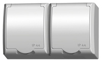 OSPEL FALA GNH-2HZ/00/w Gniazdo podwójne z uziemieniem IP44