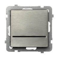 OSPEL SONATA STAL INOX ŁP-12RMS/m/37 Łącznik kontrolny z podświetleniem niebieskim