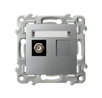 OSPEL SZAFIR GPA-1ZF/m/18 Gniazdo antenowe typu F pojedyncze srebro