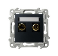 OSPEL SZAFIR GGN-1Z/m/33 Gniazdo głośnikowe pojedyncze czarny