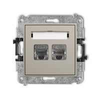 KARLIK ICON 60IGK-6 Mechanizm gniazda komputerowego podwójnego 2xRJ45, kat. 6, ekranowany, 8-stykowy