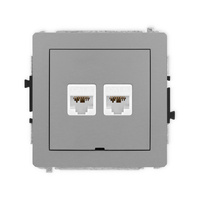 KARLIK DECO 27DGKBO-8  Gniazdo komputerowe podwójne 2xRJ45