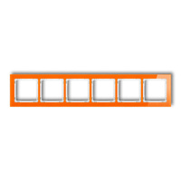 KARLIK DECO 13-0-DRS-6 Ramka uniwersalna sześciokrotna - efekt szkła (ramka: pomarańczowa; spód: biały)