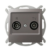 Ospel impresja GPA-14YP/m/23 Gniazdo RTV przelotowe 14-dB tytan