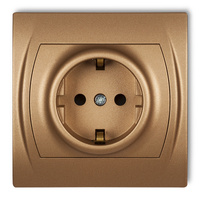 KARLIK LOGO 8LGP-1sp Gniazdo pojedyncze z uziemieniem SCHUKO 2P+Z (przesłony torów prądowych)