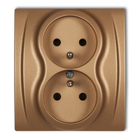 KARLIK LOGO 8LGP-2zp  Gniazdo podwójne z uziemieniem 2x(2P+Z) (przesłony torów prądowych)