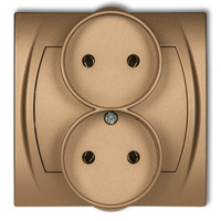 KARLIK LOGO 8LGPR-2 Gniazdo podwójne do ramki poziomej bez uziemienia 2x2P (bez przesłon torów prądowych)