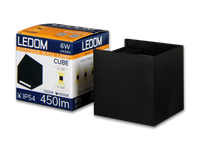 LED line LITE Kinkiet zewnętrzny LED 2x3W 3000K IP54 czarny CUBE