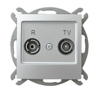 Ospel impresja GPA-10YP/m/18 Gniazdo RTV przelotowe 10-dB srebro