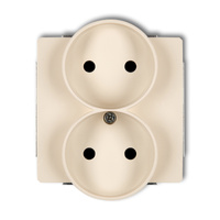 KARLIK DECO 1DGPR-2p Gniazdo podwójne do ramki bez uziemienia 2x2P (przesłony torów prądowych)