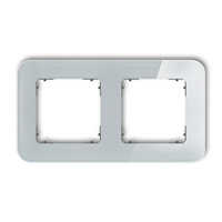 KARLIK ICON 15-28-IRSZ-2 Ramka uniwersalna podwójna zaokrąglona - efekt szkła (ramka: szara; spód: grafitowy mat)