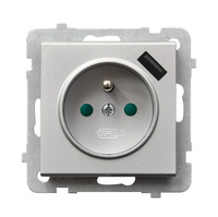 OSPEL SONATA GP-1RZPUSBAC/m/38 Gniazdo z/u z przesłonami, z ładowarką USB A