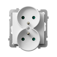 OSPEL SONATA GP-2RRAZP/m/75 Gniazdo podwójne z/u z przesłonami, moduł