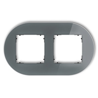 KARLIK ICON 28-12-IRSO-2 Ramka uniwersalna podwójna okrągła - efekt szkła (ramka: grafitowa; spód: czarny)