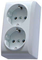 OSPEL BIS GN-2BS/00 Gniazdo podwójne z uziemieniem schuko biały