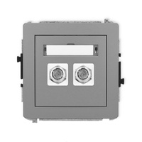 KARLIK DECO 27DGF-2 Gniazdo antenowe podwójne typu F (SAT) niklowany