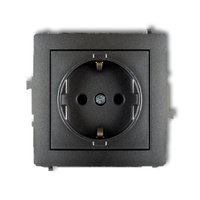 KARLIK DECO 11DGP-1sp Gniazdo pojedyńcze z uziemieniem SCHUKO 2P+Z (przesłony torów prądowych)