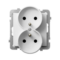 OSPEL SONATA GP-2RRAZ/m/75 Gniazdo podwójne z/u moduł (do ramek 4mm)