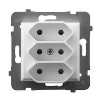 Ospel aria GP-3UP/m/00 Gniazdo potrójne EURO z przesłonami torów prądowych