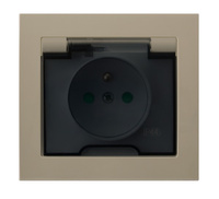 OSPEL KIER GPH-1WZP/01/d Gniazdo bryzgoszczelne z uziemieniem IP-44 z przesłonami torów prądowych wieczko przezroczyste