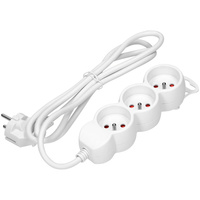 Przedłużacz 3x2P+Z,1,4m, 3x1mm², biały