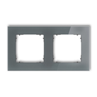 KARLIK ICON 28-28-IRSK-2 Ramka uniwersalna podwójna kwadratowa - efekt szkła (ramka: grafitowa; spód: grafitowy mat)