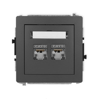 KARLIK DECO 28DGK-6  Gniazdo komputerowe podwójne 2xRJ45
