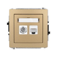 KARLIK DECO 8DGFK-3  Gniazdo antenowe pojedyńcze typu F (SAT) + gniazda komp. poj. 1xRJ45