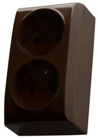 OSPEL BIS GN-2B/24 Gniazdo podwójne brąz