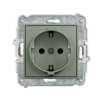 KARLIK ICON 61IGP-1sp Mechanizm gniazda pojedynczego z uziemieniem SCHUKO 2P+Z (przesłony torów prądowych)