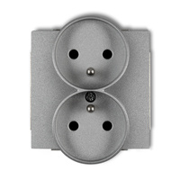 KARLIK DECO 7DGPRSO-2zp  Gniazdo podwójne do ramki DECO Soft z uziemieniem 2x(2P+Z) (przesłony torów prądowych)