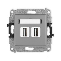KARLIK ICON 27IGUSB-2  Gniazdo podwójne 2xUSB A-A 2.0