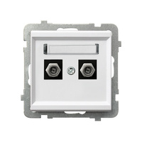 OSPEL SONATA GPA-2RF/m/75 Gniazdo antenowe typu F podwójne biały