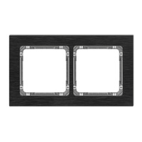 KARLIK DECO 12-11-DRA-2 Ramka uniwersalna podwójna - aluminium szczotkowane (ramka: czarna; spód: grafitowy)