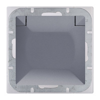 Gniazdo pojedyncze p/t 2P+Z Schuko bryzgoszczelne z klapką Pearl, 16A, 250V, PT-17PH, antracyt