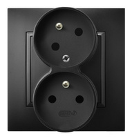 Ospel aria gp-2uc/33 Gniazdo podwójne z uziemieniem z funkcją niezamienności faz, kompletne z ramką
