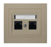 OSPEL KIER GPK-2W/K/01 Gniazdo komputerowe podwójne, kat. 5e MMC beż