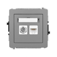 KARLIK DECO 27DGFK-1 Gniazdo antenowe pojedyńcze typu F (SAT) + gniazda komp. poj. 1xRJ45