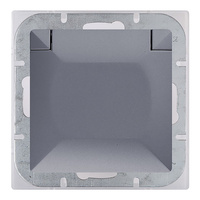 Gniazdo pojedyncze p/t 2P+Z bryzgoszczelne z klapką Pearl, 16A, 250V, PT-16PH, antracyt