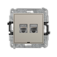 KARLIK ICON 60IGKBO-10 Mechanizm gniazda komputerowego podwójnego 2xRJ45, kat. 7, ekranowany, 8-stykowy, bez pola opisowego