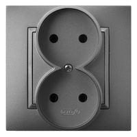 Ospel aria gp-2u/70 Gniazdo podwójne kompletne z ramką