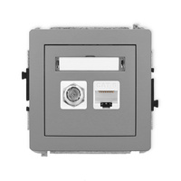 KARLIK DECO 27DGFK-3 Gniazdo antenowe pojedyńcze typu F (SAT) + gniazda komp. poj. 1xRJ45