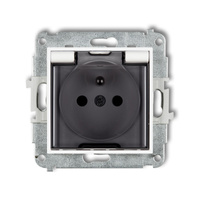 KARLIK MINI MGPB-1zdp  Gniazdo bryzgoszczelne z uziemieniem 2P+Z (klapka dymna