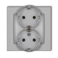 KARLIK MINI 7MGP-2s Gniazdo podwójne z uziemieniem SCHUKO 2x(2P+Z) (bez przesłon torów prądowych)