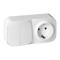 Łącznik n/t świecznikowy + Gniazdo pojedyncze, ToDo, IP20, 2P+Z, Schuko, biały, 10 szt.