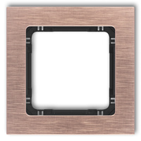 KARLIK DECO 9-12-DRA-1 Ramka uniwersalna pojedyncza - aluminium szczotkowane (ramka: kolor miedziany; spód: czarny)