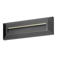 KIBO LED 1,5W, lampa elewacyjna, 150lm, IP65, 4000K, prostokątna, szara