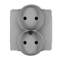 KARLIK DECO 7DGPR-2p  Gniazdo podwójne do ramki bez uziemienia 2x2P (przesłony torów prądowych)