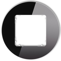 KARLIK ICON 12-0-IRSO-1 Ramka uniwersalna pojedyncza okrągła - efekt szkła (ramka: czarna; spód: biały)