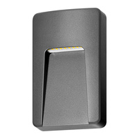 SLIGO LED 3W, lampa elewacyjna, 240lm, IP65, 4000K, prostokątna, szara